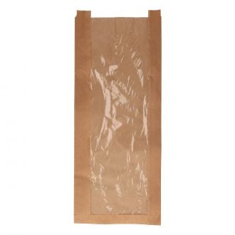 Bolsa de papel kraft con ventana - 23 x 5,5 x 56 cm