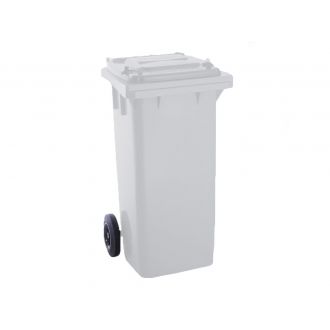 Contenedor de residuos blanco con tapa - 120 L