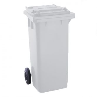Contenedor de residuos blanco con tapa - 120 L