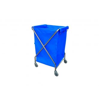 Carro lavandería plegable en X azul - 62 x 63 x 99 cm