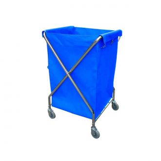 Carro lavandería plegable en X azul - 62 x 63 x 99 cm