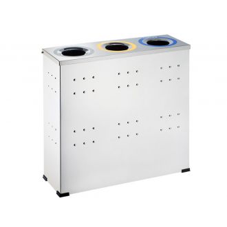 PAPELERA RECICLAJE INOX RECT.