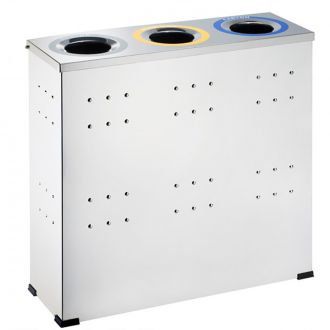 PAPELERA RECICLAJE INOX RECT.