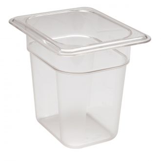 Recipiente GN 1-8 de policarbonato transparente 15cm prof de 1,46 l