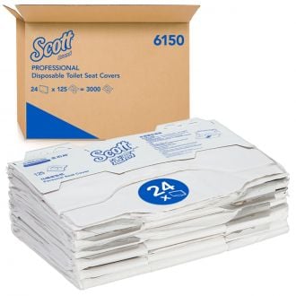 SCOTT® | Papel cubreasientos WC blanco