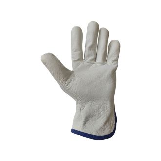 JUBA | Guante piel flor color blanco natural - Talla XXL