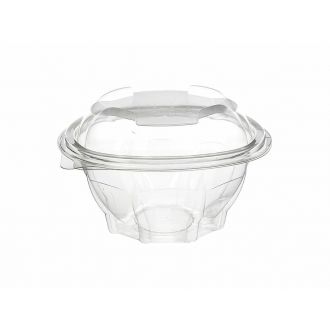 Envase compostable redondo con tapa bisagra - 375 ml