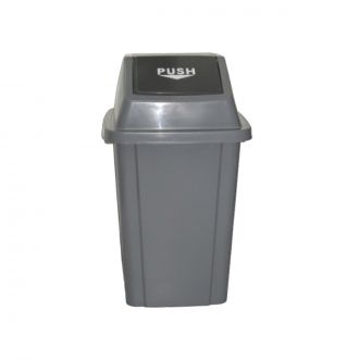 Papelera tapa push gris - 60L