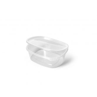 Tarrina PP transparente con bisagra segura - 500 ml