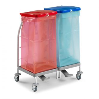 TTS | Dust - Carro doble pedal para la recogida de residuos - 2 x 70 L