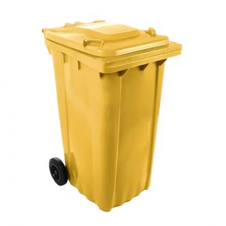 Contenedor de residuos amarillo con tapa - 240 L