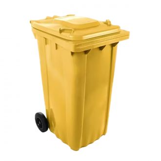 Contenedor de residuos gris con tapa amarilla - 240 L