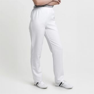 CREYCONFE | Pantalón básico slim fit con elástico en cintura color blanco - Talla S