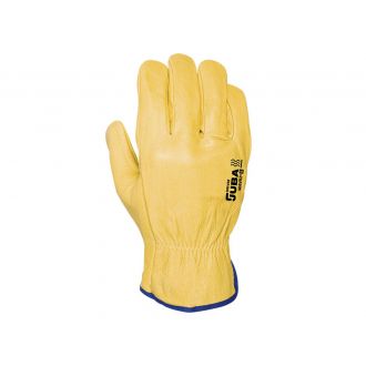JUBA | Guante de piel flor vacuno amarillo - Talla M