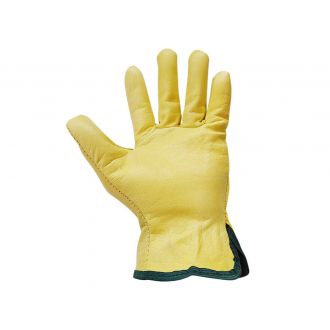 JUBA | Guante de piel flor vacuno amarillo - Talla XL