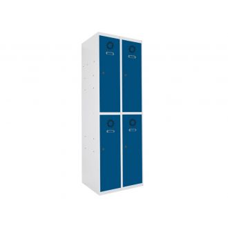 Armario con 4 taquillas metálicas modular azul
