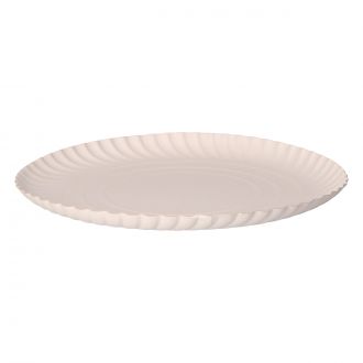 Plato de cartón reciclado blanco - 30 cm