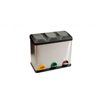 Papelera pedal tres cubos - 15L