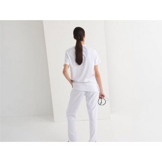 MONZA | Casaca sanitaria cuello V color blanco - Talla XXL