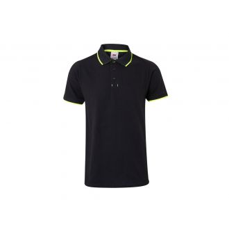 VELILLA | Polo bicolor de manga corta negro-amarillo fluor - Talla XL