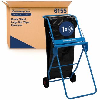 Kimberly-Clark Professional™ | Dispensador de paños rollo grande y soporte móvil, azul