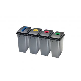 Papelera de reciclaje tapa verde- 60 L