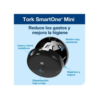 TORK SmartOne® |  Dispensador Mini de Papel Higiénico Negro T9