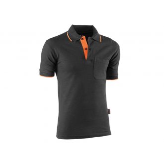 JUBA | Polo manga corta negro-naranja - Talla S