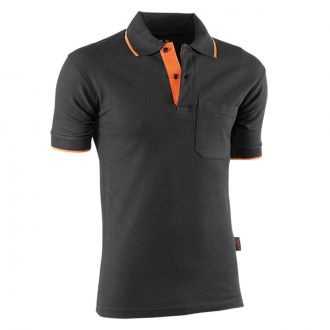 JUBA | Polo manga corta negro-naranja - Talla S