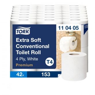 TORK® | Papel Higiénico Convencional Extrasuave, Blanco T4