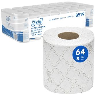 SCOTT® Essential Papel higiénico doméstico blanco 8 uds. (cod.8519)