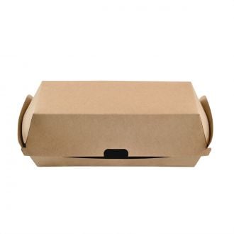 Caja cartoncillo kraft para hot dog - 22,5 x 12,5 x 6,5 cm