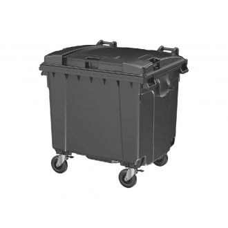 Contenedor de residuos tapa plana gris - 1100 L