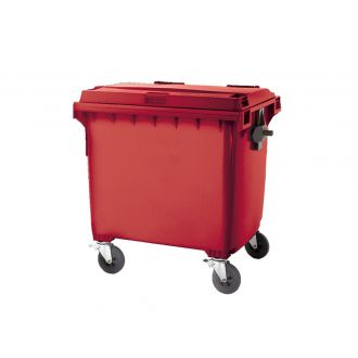 MAYA | Contenedor de residuos tapa plana rojo - 1100 L
