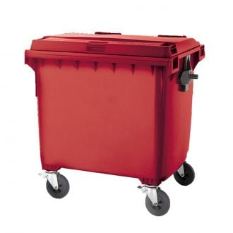MAYA | Contenedor de residuos tapa plana rojo - 1100 L