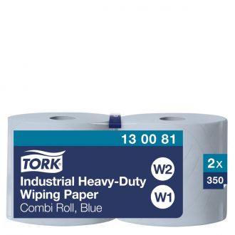 TORK® | Papel de Secado Industrial Ultrarresistente Azul W1-2