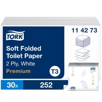 TORK® | Papel Higiénico Suave Plegado Blanco T3