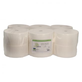 GREENSOURCE | Papel higiénico industrial blanco, 1 capa. Celulosa virgen - Sistema Minicore