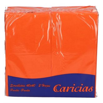 CARICIAS | Servilleta 40x40 cm, 2 capas, plegado en 1-8, naranja