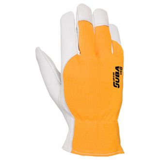 JUBA | Guante piel flor driver naranja - gris - Talla S