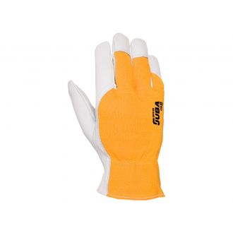 JUBA | Guante piel flor driver naranja - gris - Talla XL