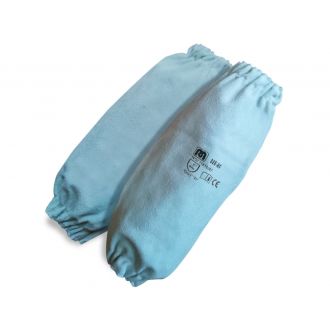 MARCA | Manguitos de piel serraje azul - Talla única