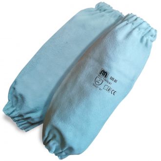 MARCA | Manguitos de piel serraje azul - Talla única