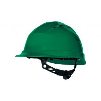 DELTA PLUS | Casco de obra ventilado con visera corta verde