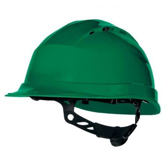 DELTA PLUS | Casco de obra ventilado con visera corta verde