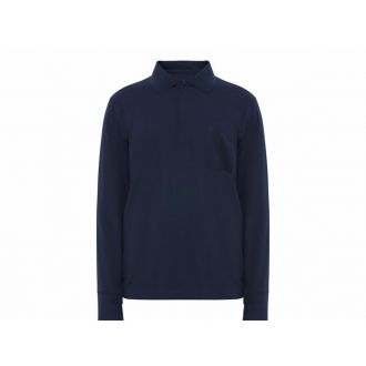 Polo manga larga ignífugo azul marino - Talla S