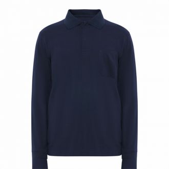Polo manga larga ignífugo azul marino - Talla XXL