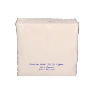 CARICIAS | Servilleta 30x40 cm, 2 capas, plegado en 1-6, blanca