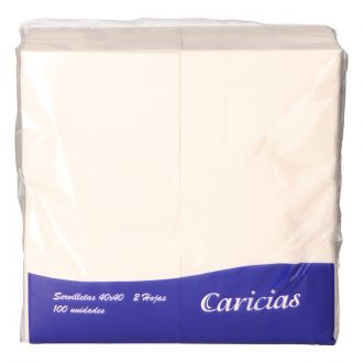 CARICIAS | Servilleta, 40x40 cm, 2 capas, plegado en 1/8 blanca