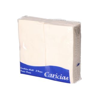 CARICIAS | Servilleta 40x40 cm, 2 capas, blanca